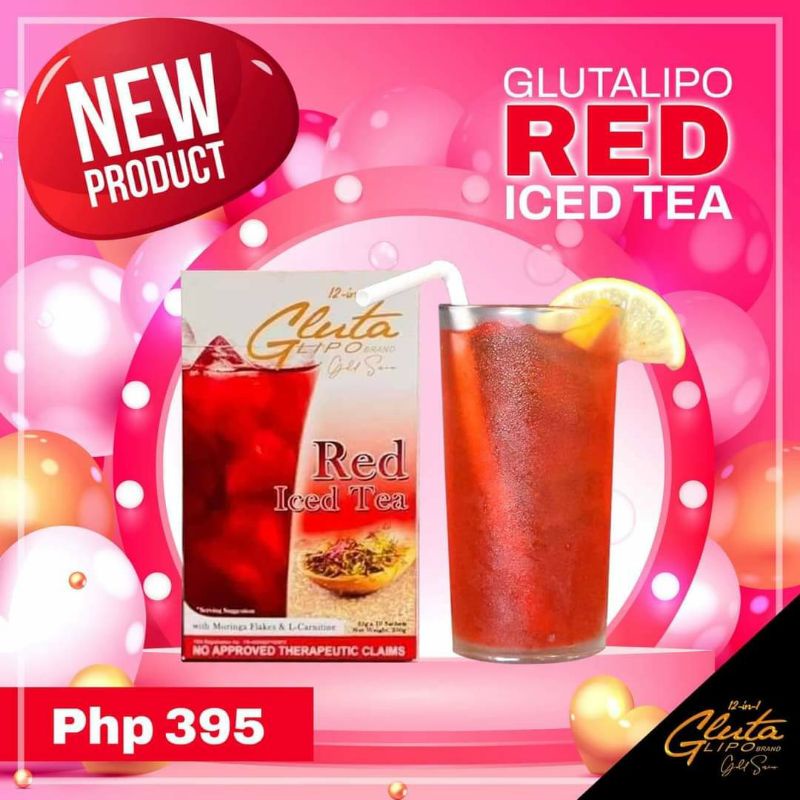Gluta lipo Red ice tea ,Gold Series( 10pcs sachets perbox) Shopee