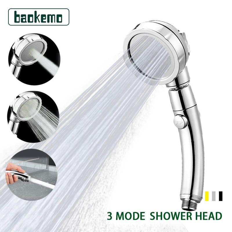 Handheld Shower Head High Pressure Chrome 3 Spary Setting with ON/OFF ...
