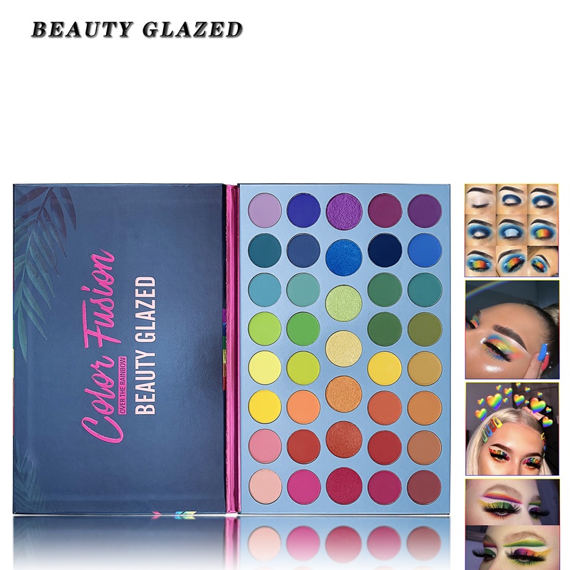 BEAUTY GLAZED New 60 Color Eye Shadow Palette Make up Shimmer Glitter ...