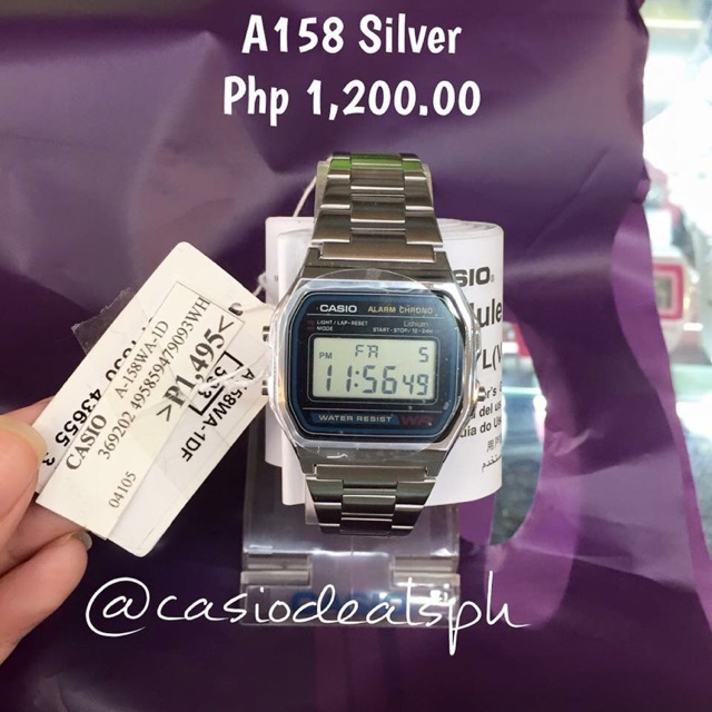 Casio a158 outlet silver