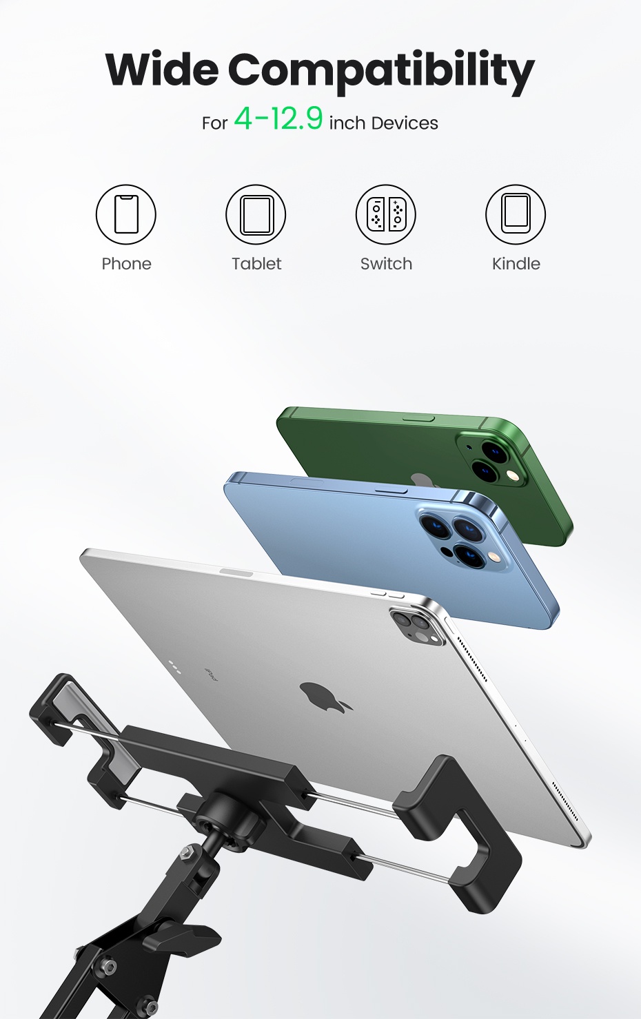 UGREEN Phone Long Arm Movable Holder Clamp Tablet Mount Lazy Holder ...