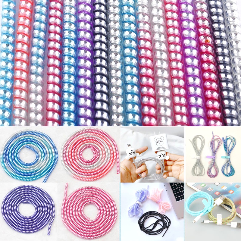 Split Wire Loom Spiral Rope Charging Charger Cable Earphone Headset ...