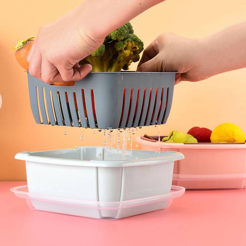 2 in 1 Double Layer Tupperware Washing Drain Basket Container Used ...