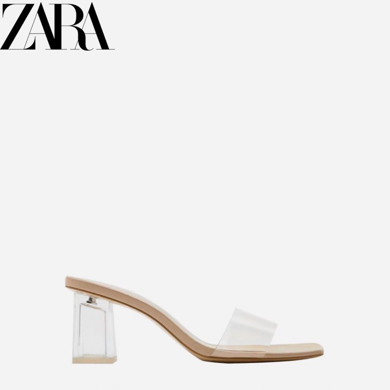 Zara vinyl mules with clearance methacrylate heels