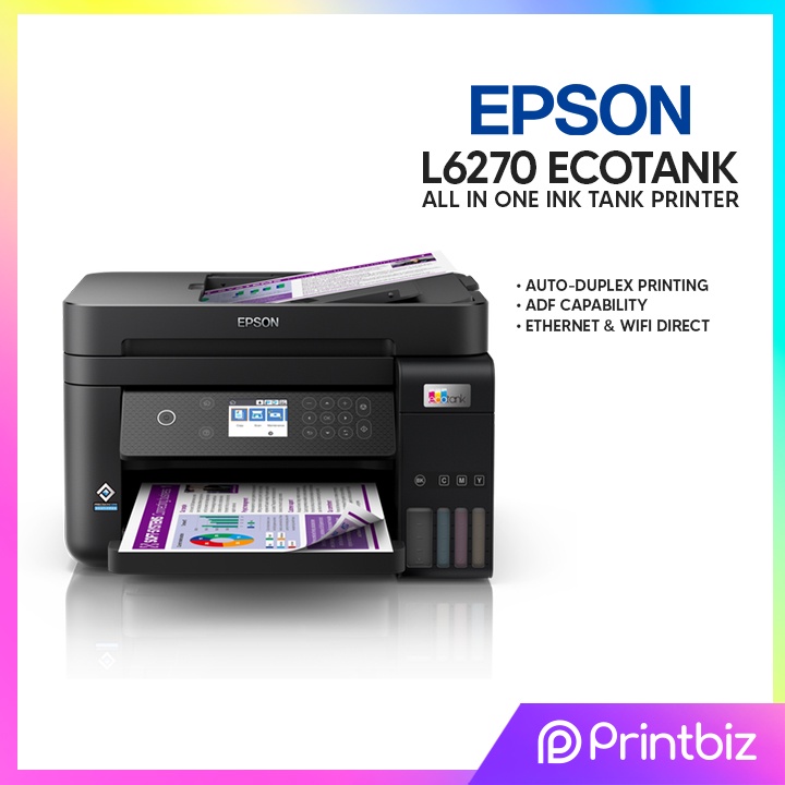 Epson Ecotank L6270 A4 Wi Fi Duplex All In One Ink Tank Printer With Adfborderless Print 4733