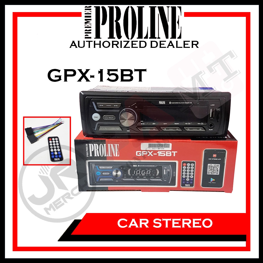 ∈☏Proline GPX15BT Car Stereo w/ AM/FM, Bluetooth, USB, MP3 Player