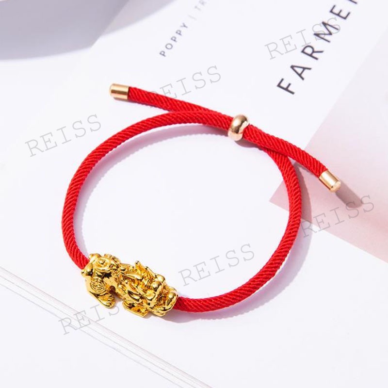 Red String 24k Gold Plated Money Capturer Piyao Lucky Lady Bracelet