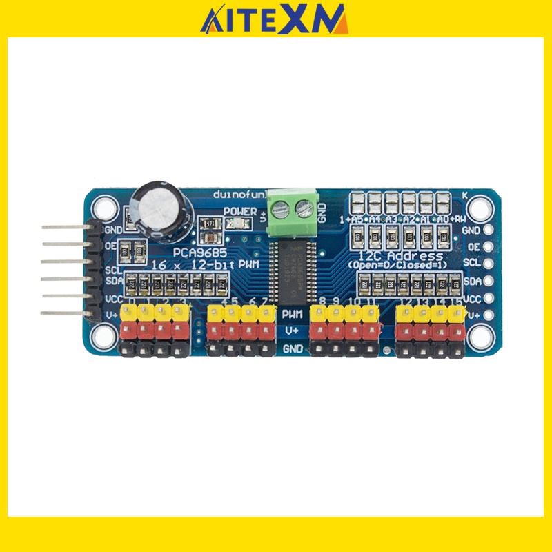 PCA9685 16 Channel 12-bit PWM Servo motor Driver I2C Module Robot ...