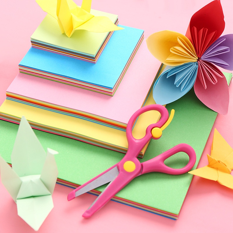 100sheets/set Square Origami Colour Paper Folding Double Sided Coloured ...