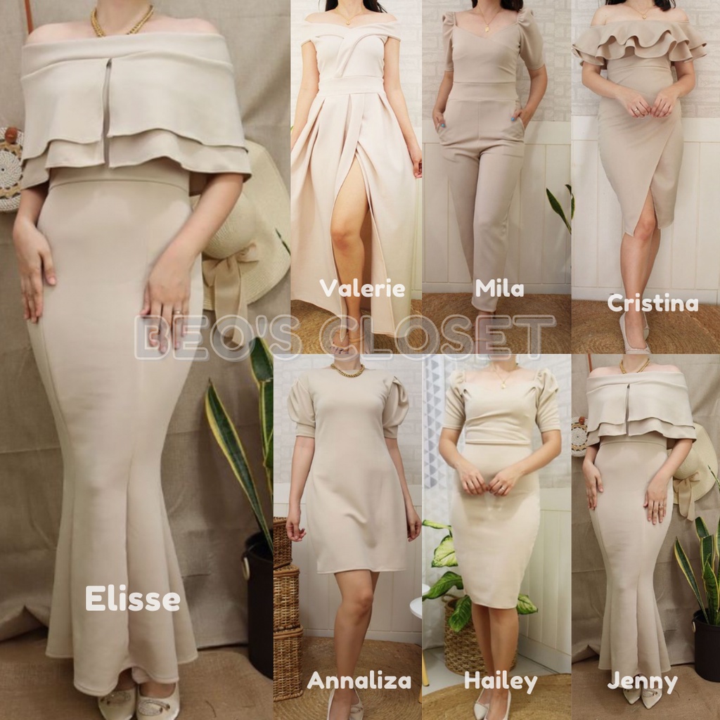 CREAM COLOR THEME FORMAL DRESS | Shopee Philippines