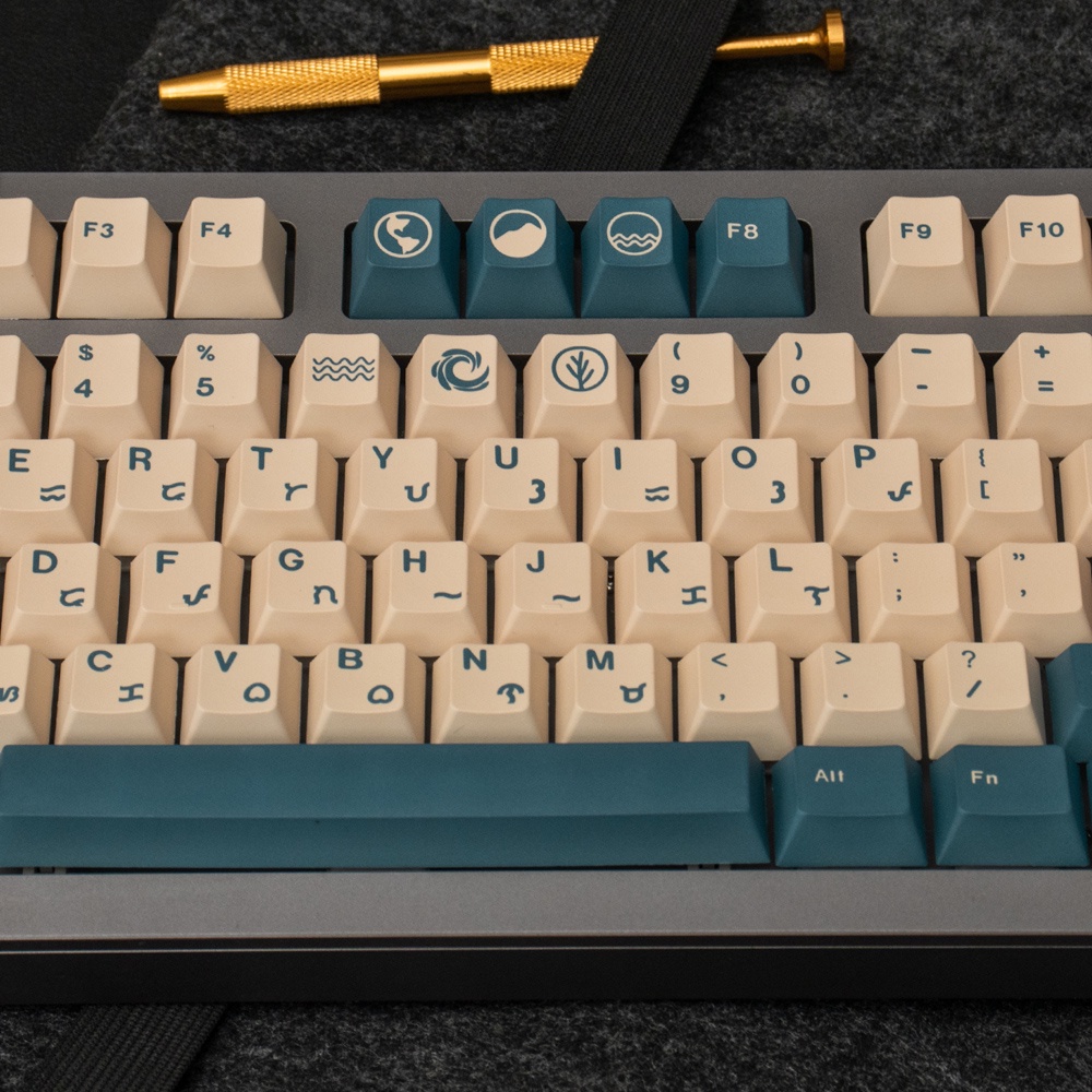 Earth Tones PBT 129 Keys Cherry Profile DYE-SUB Personalise Keycaps For ...
