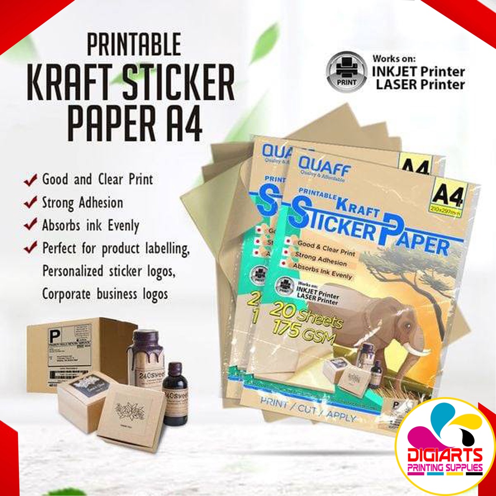 quaff kraft printable label sticker | Shopee Philippines