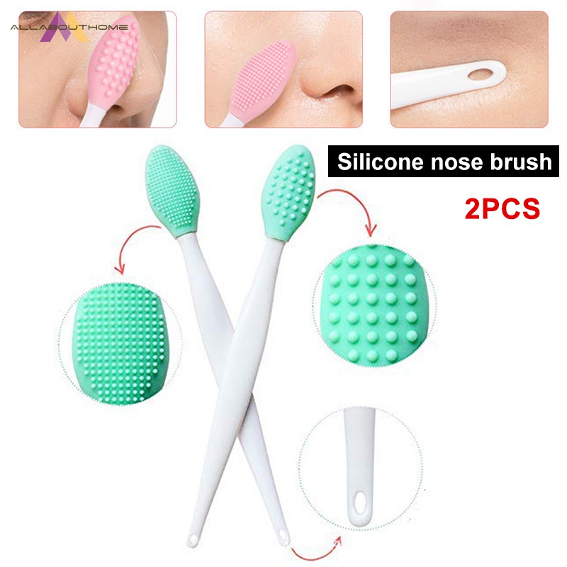 2pcs Lip and Nose Scrub Brush Silicone Exfoliating Lip Brush Double