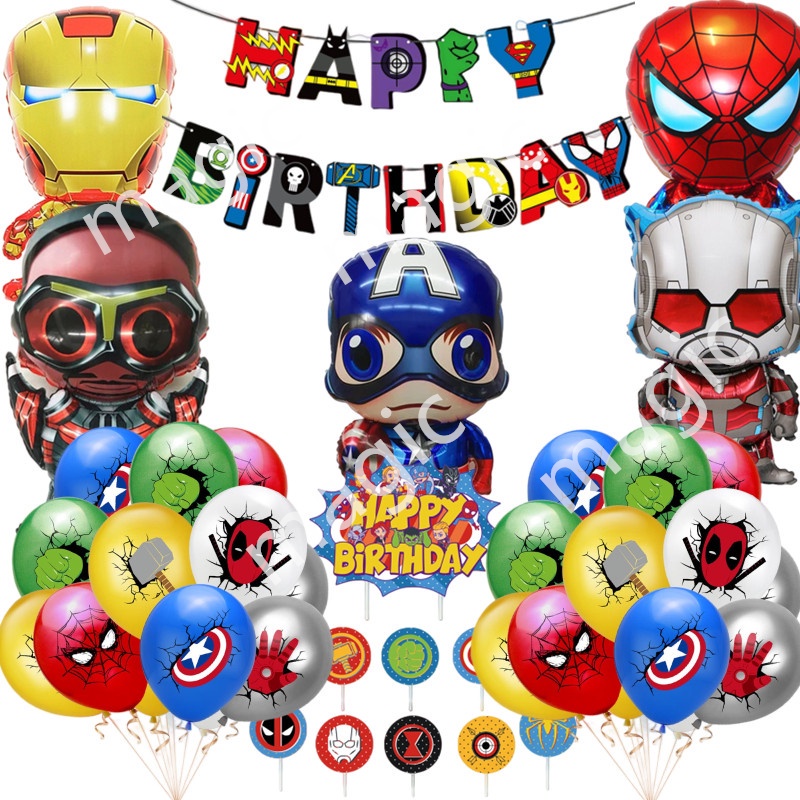Paquet De 6 Ballons Avengers Marvel 22,8 Cm – Décoration Fête Neuve