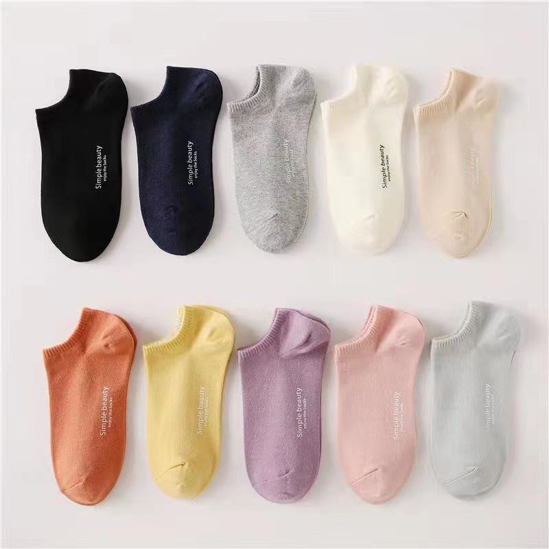 Lucky7 10 Pairs Korean Ankle Socks For Unisex Candy Colors Casual ...