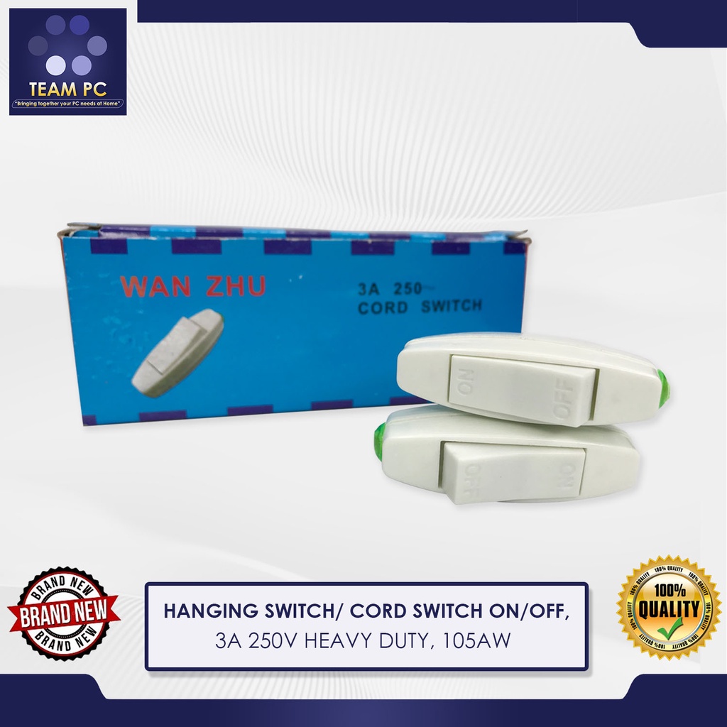 HANGING SWITCH/ CORD SWITCH ON/OFF, 3A 250V HEAVY DUTY, 105AW | Shopee ...