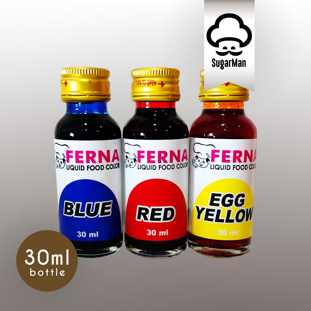 SugarMan (30ml) Ferna Liquid Food Coloring in Primary Colors: Blue