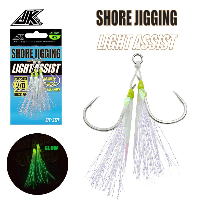 JK LALS Shore Jigging Hooks 1/0 2/0 3/0 Pike Jig Assist Hook For