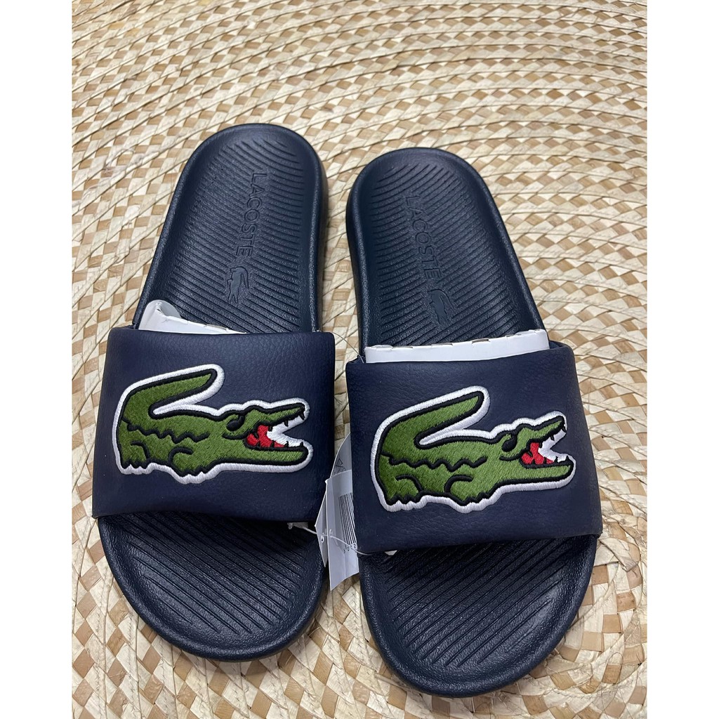 Lacoste slides shop navy blue