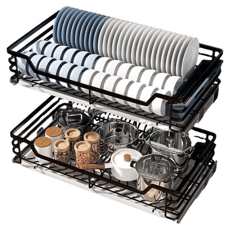 Pull Out Cabinet Drawer Organizer, Heavy Duty Slide Out Pantry Rack ...