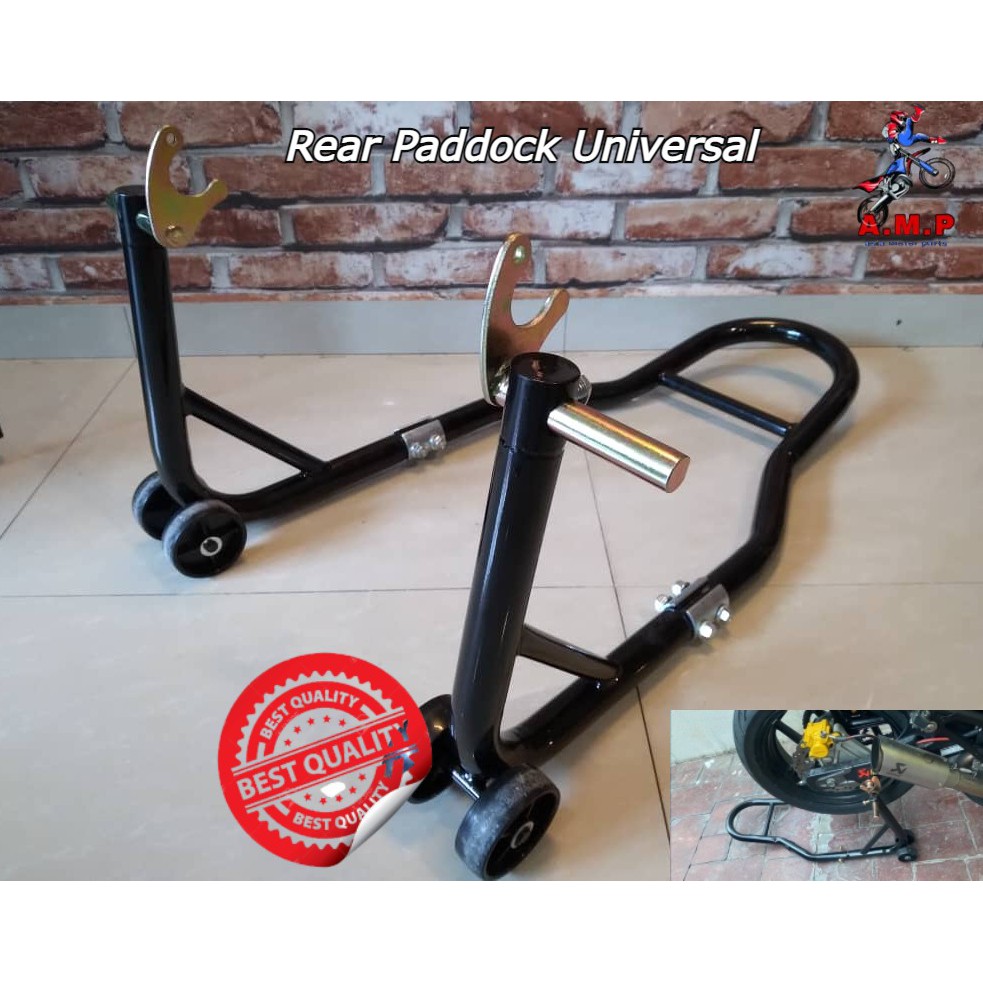 REAR PADDOCK STAND UNIVERSAL 2 IN 1 BLACK COLOUR BEST QUALITY R25 R15