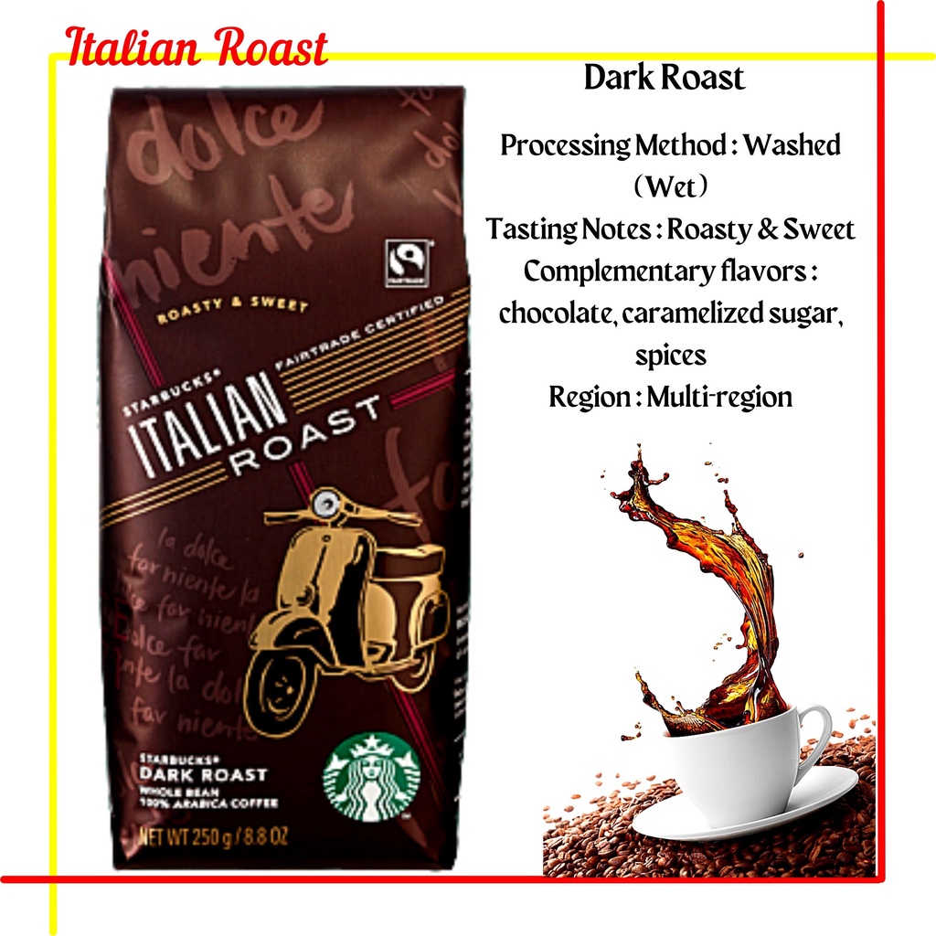 Original Starbucks Italian Roast Dark Roast Coffee 250g 100 Arabica Coffee Shopee Philippines