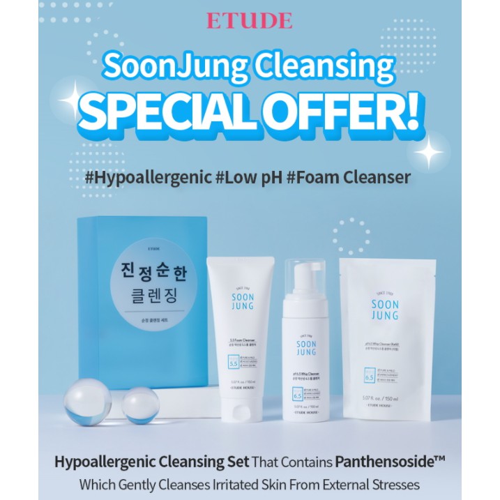 ETUDE HOUSE Soon Jung Cleansing 3ea Set | Shopee Philippines