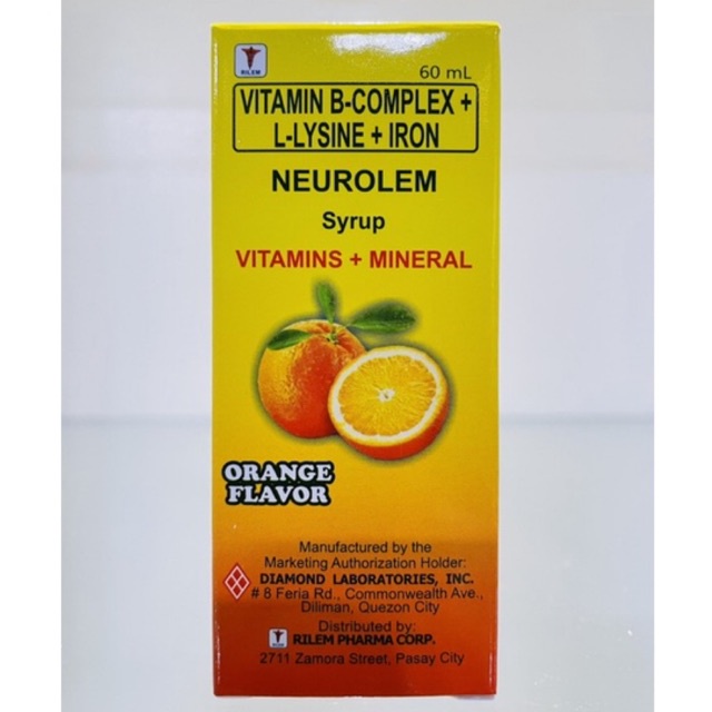 NEUROLEM 60ml (B Complex + Lysine + Iron) Shopee Philippines