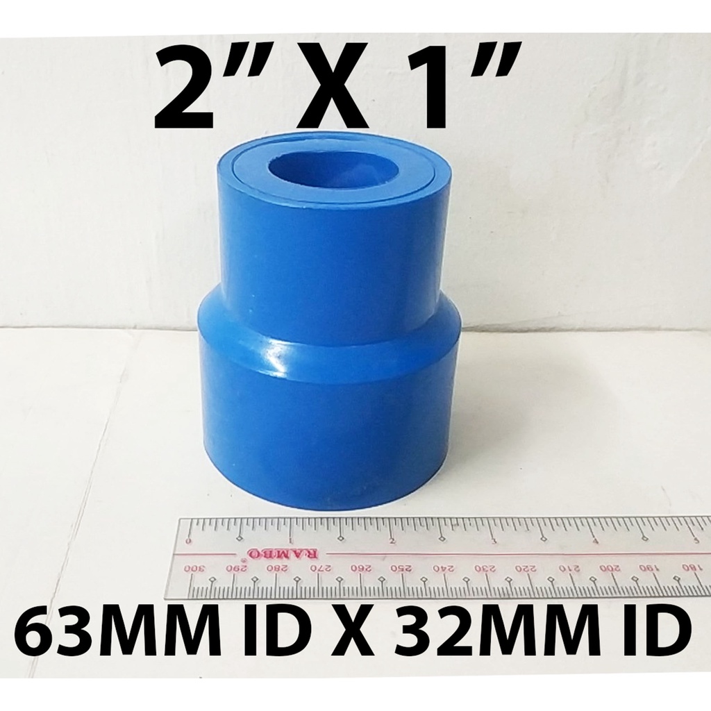 PVC BELL REDUCER 63MM X 32MM BLUE FOR CLEAN WATER ...