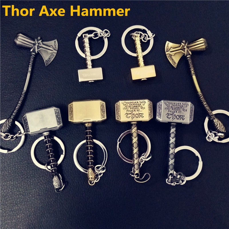 Movie Super Hero Thor Axe Hammer Series Keychain Thor Stormbreaker ...