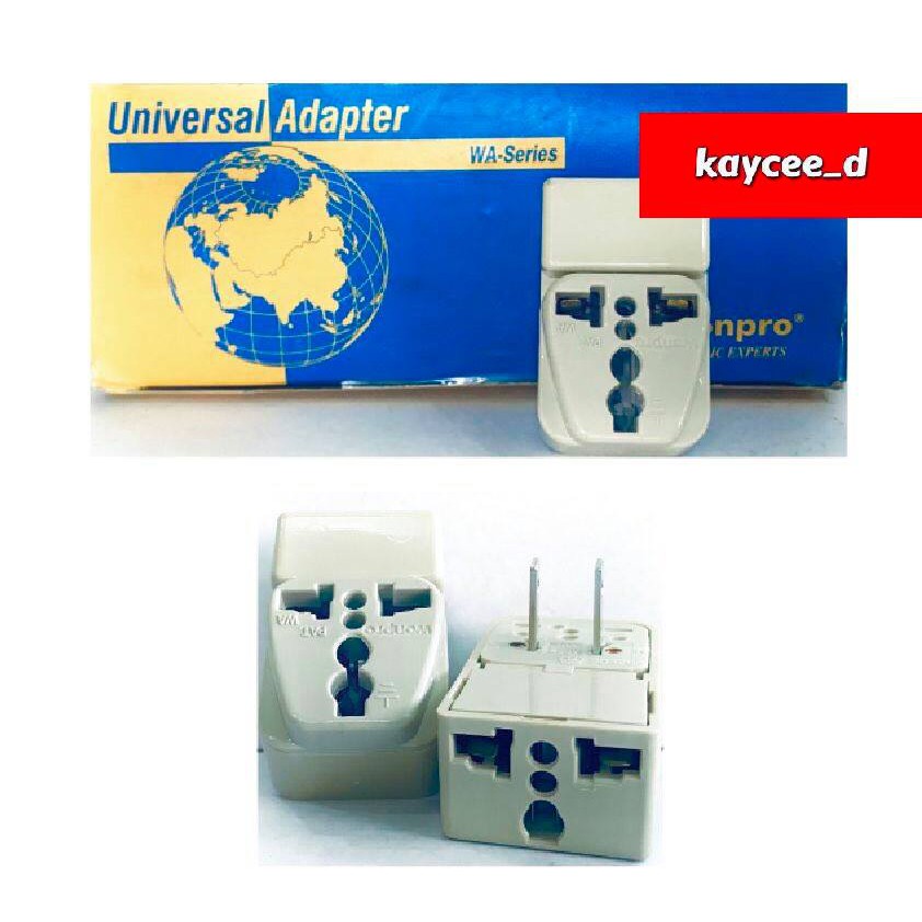 Universal Adapter Dual Socket-- 10A, 250V- WAII-6- Taiwan | Shopee ...
