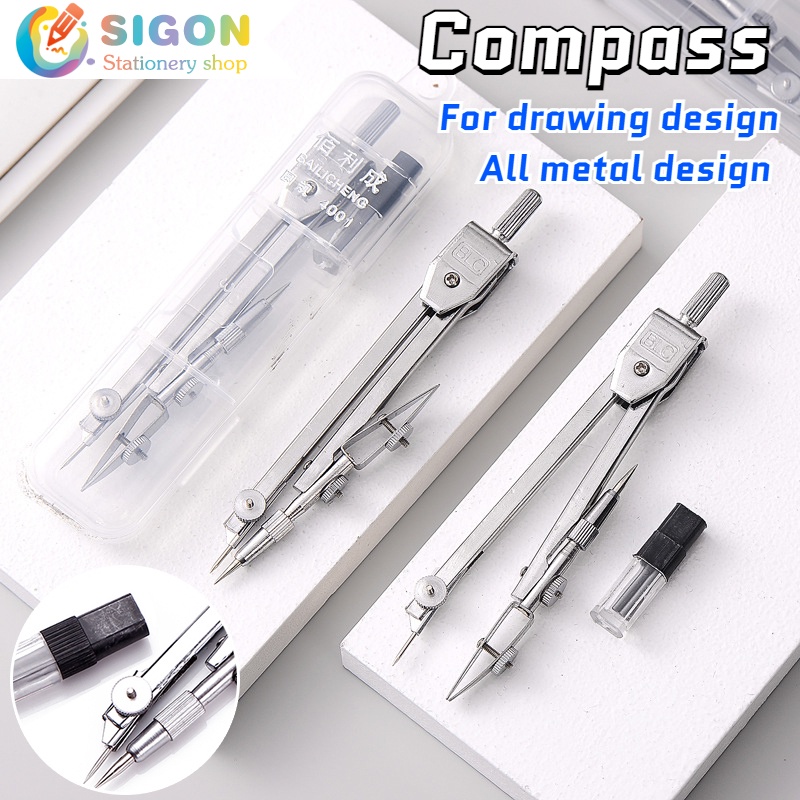 Metal Compass Set with Refill Instrument Professional Drawing ...