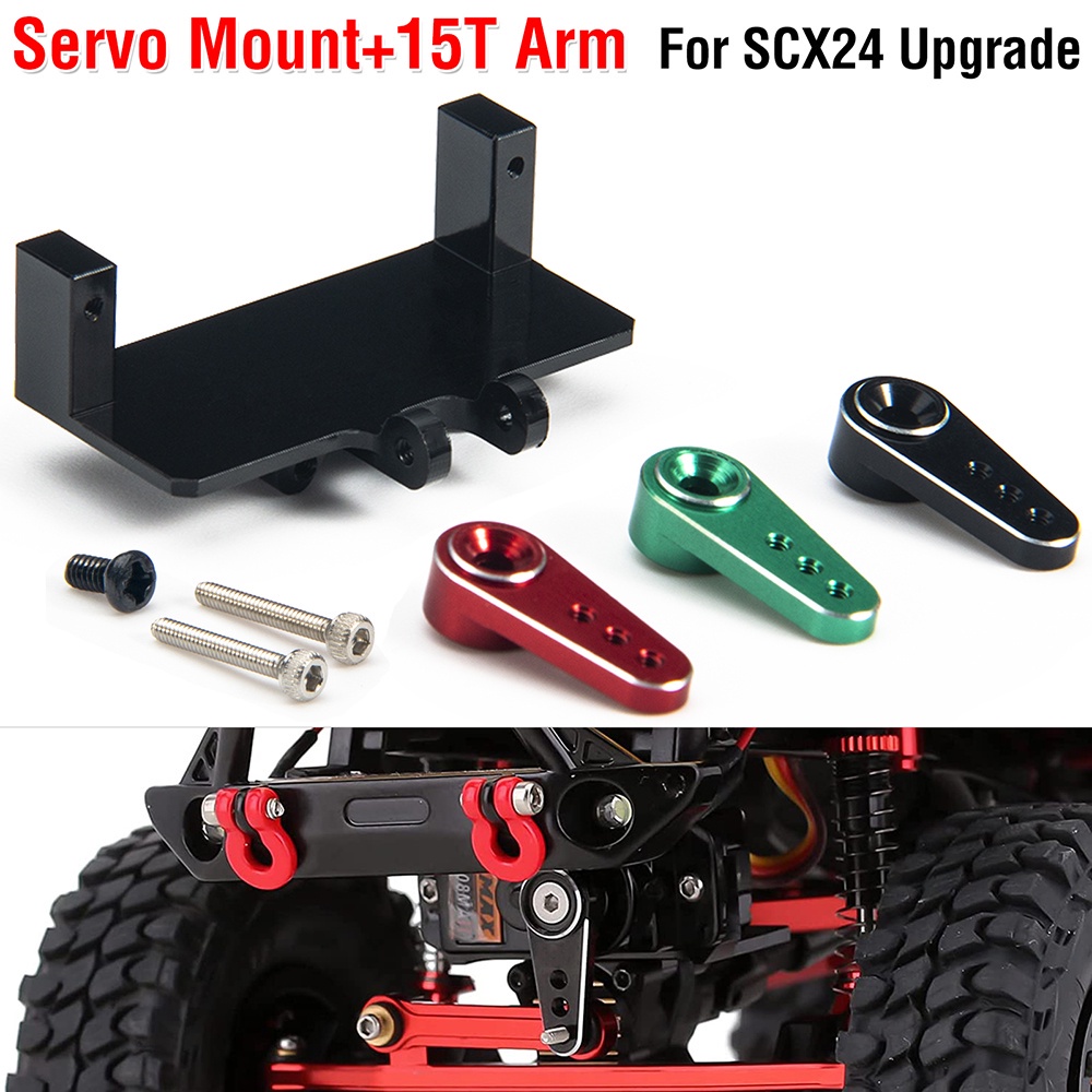 HOPLEX RC Servo Mount Bracket Brass Steering Servo Mount Bracket for ES08MA II Servo Upgrade Parts for Axial SCX24 RC Car Crawle