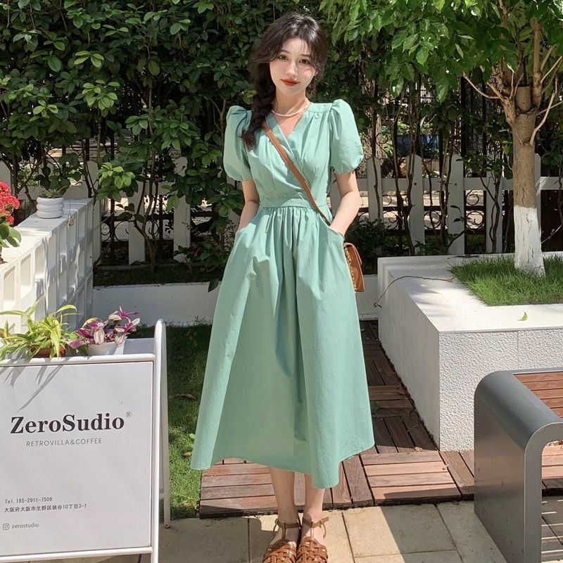 Knee Length Summer Korean Dress Knee Length Summer Korean Dress - Main Image