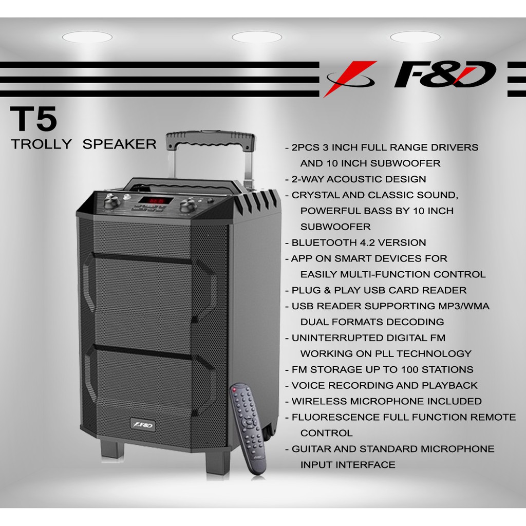 F&d hot sale trolley speaker