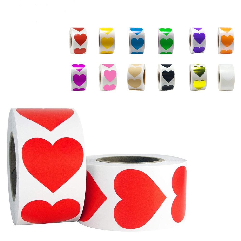 500pcs Heart-Shaped Love Sticker Seal Labels Scrapbook for gift ...