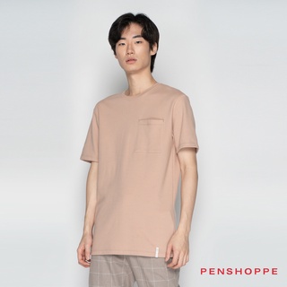 Penshoppe Dress Code Textured Tshirt With Pocket For Men (Black/Blush ...