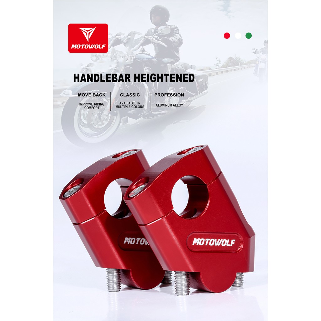 Original MOTOWOLF® Motorcycle RISER Handlebar Heightening Riser Bar ...