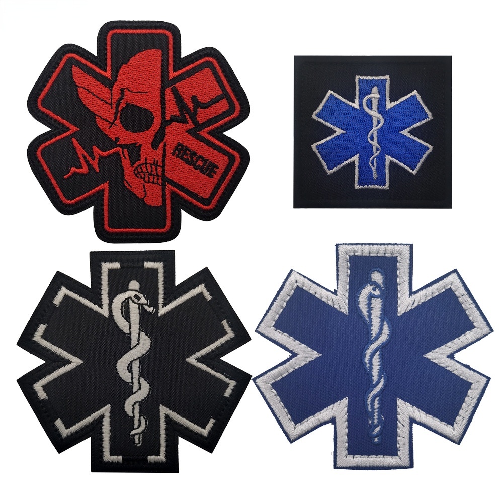 Medic Embroidered Patch Paramedic Medical EMS EMT MED Tactical Skull Military Cross First Aid