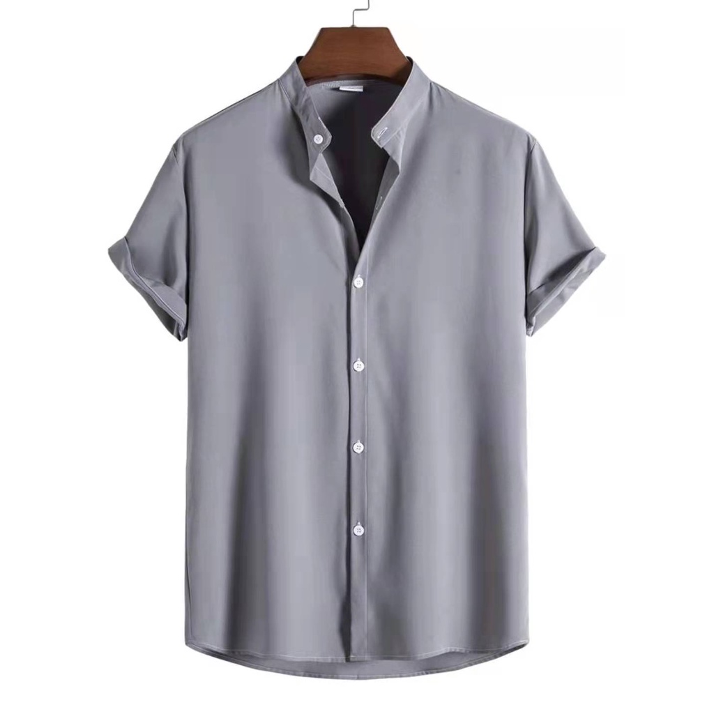 Huilishi Chinese Collar Polo for Men Long/Short Sleeves Full Buttons ...