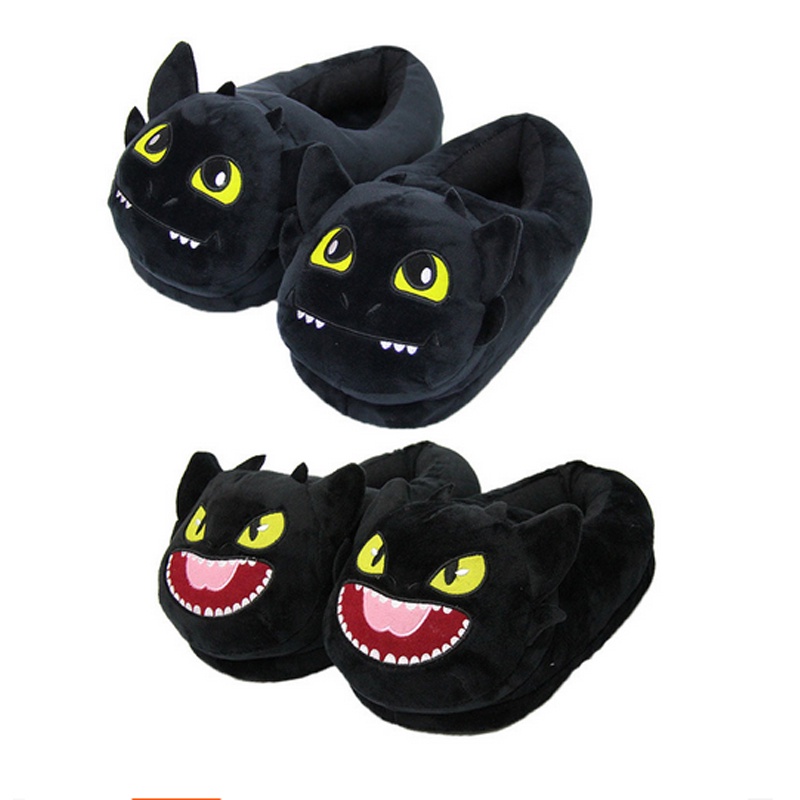 28cm Anime Cartoon How To Train Your Dragon Night Fury Slippers Plush ...