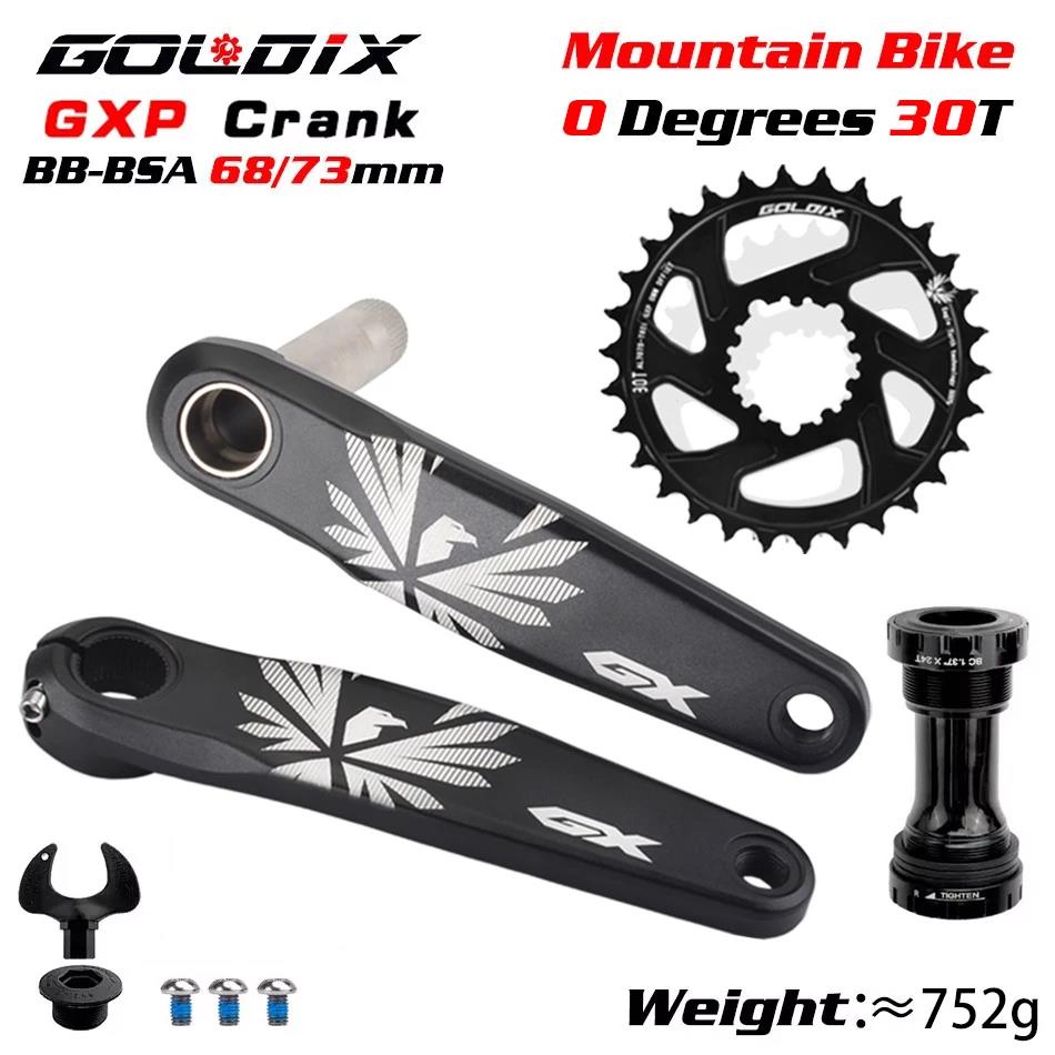 GOLDIX GX Bicycle Crankset GXP MTB Bike Crank Chainring Bike 170mm 175mm Black 0 Degree 30T 32T 34T 36T 38T Aluminum Alloy with Bottom for SRAM
