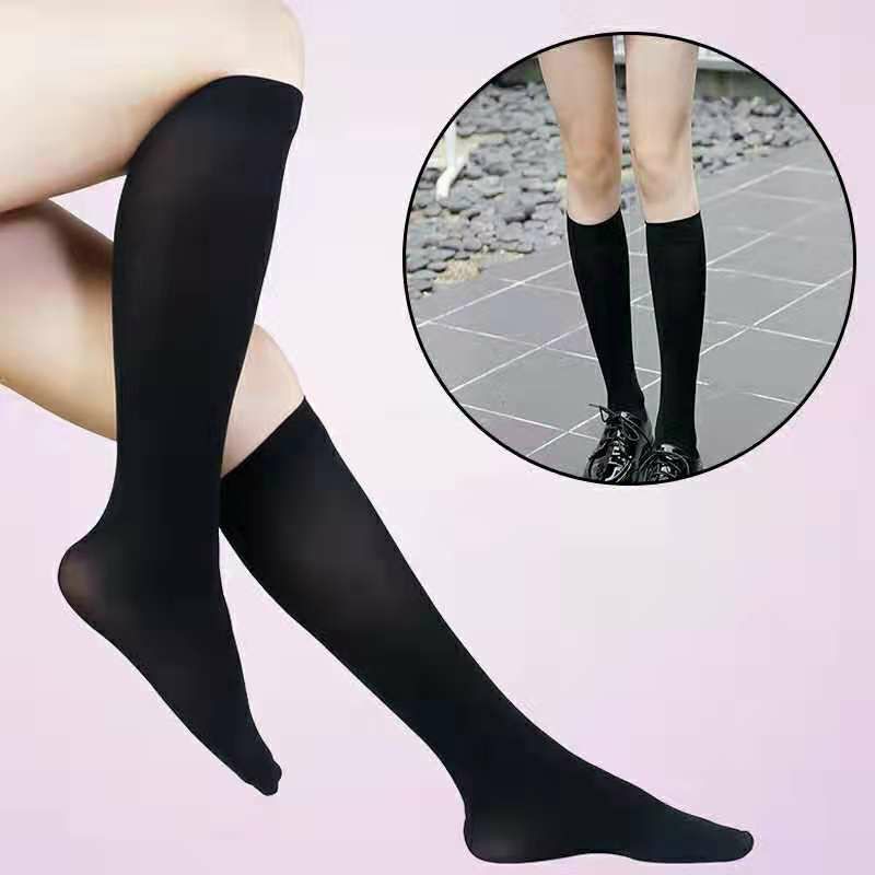 Cotton Ladies Knee High soild color Socks Women student Socks School ...