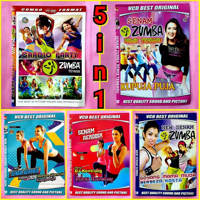 NEWEST ZUMBA AEROBIC 5 DISC COMPLETE VCD VIDEO GYMNASTIC CASSETTE ...