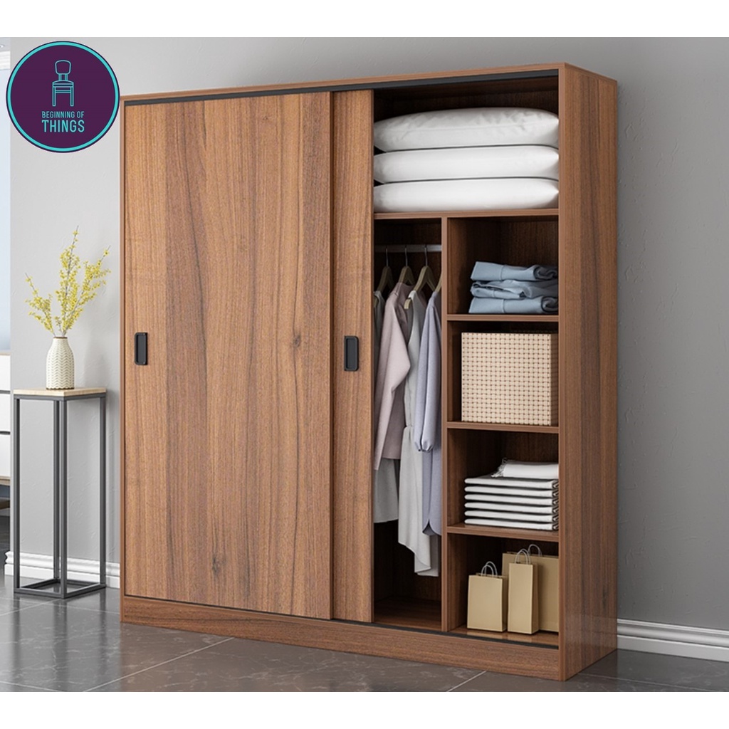 FORDHAM 120 x 50 x 180 CM Sliding 2 Double Door Wardrobe Closet