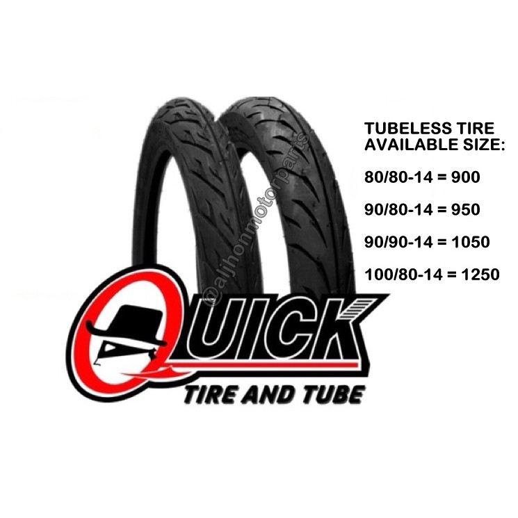 QUICK TIRE TUBELESS 1008014 908014 808014 | Shopee Philippines
