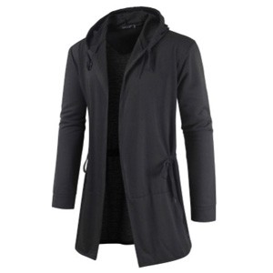 Long hooded jacket men's best sale