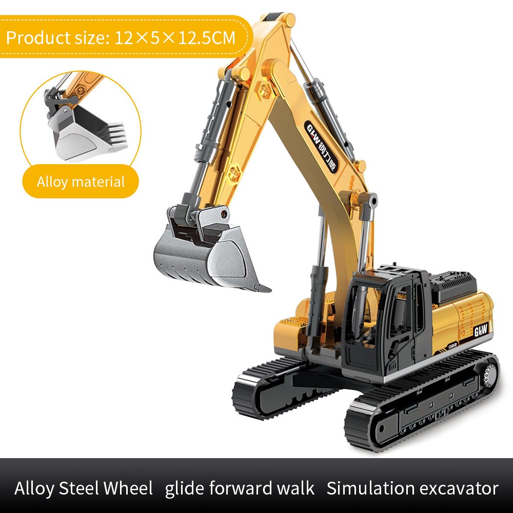 Construction Trucks Crane Excavator Toy Alloy Metal Diecast Engineering ...