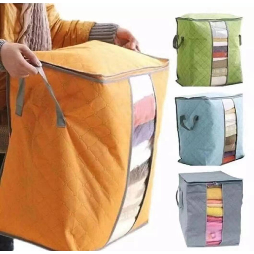 Non-woven Folding Storage Bags Clothes Pillow Blanket Storage Box