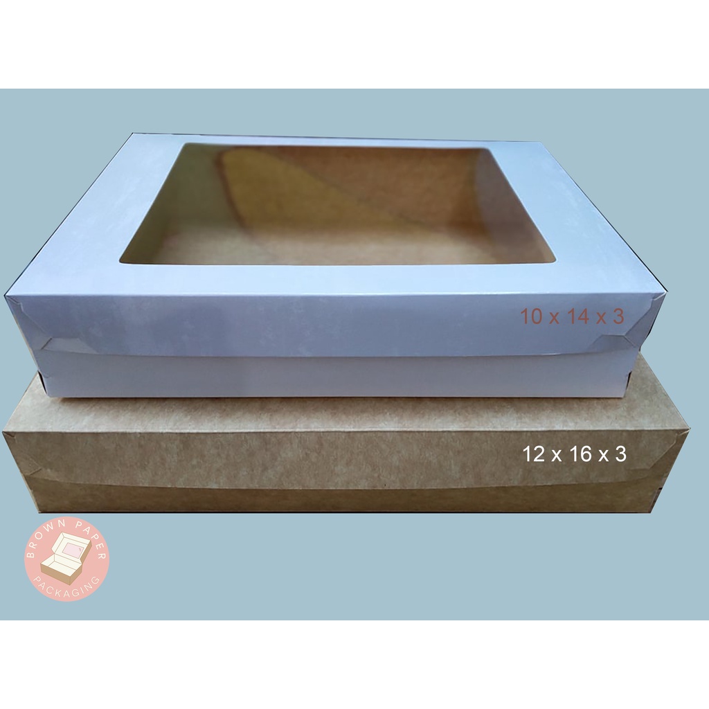 12x16 Rectangular Cake Box in packs of 5pcs (Brown Paper Packaging ...
